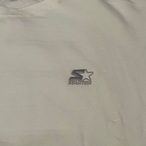 Vintage 90s Starter Blank Crewneck Sweatshirt Mens White Fleece XXLarge NWT - Picture 2 of 7